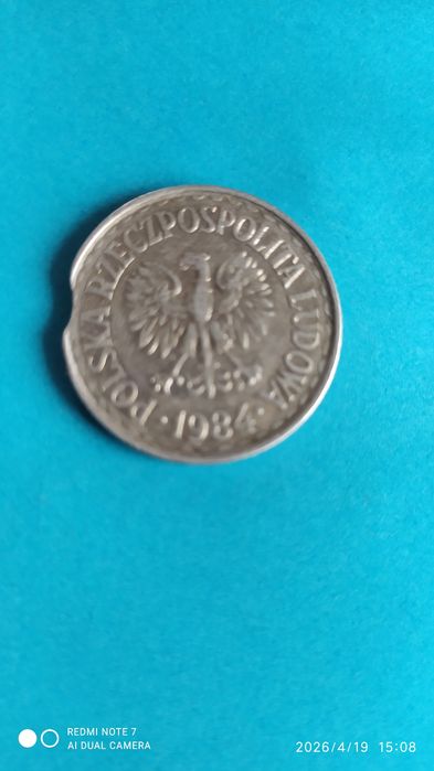 Moneta o nominale 1 zł destrukt  PRL.