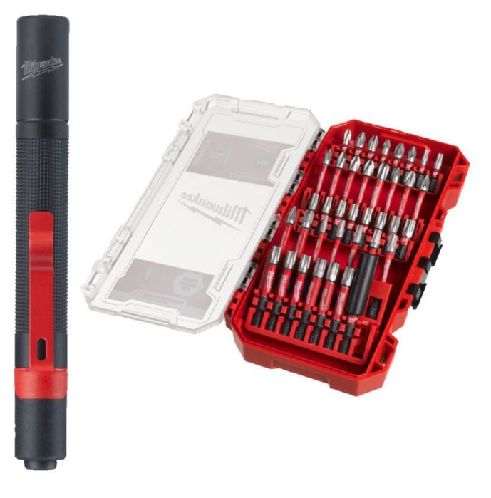 Ліхтар IPL + набір біт ShW PACKOUT MILWAUKEE, 38шт, пластиковий кейс