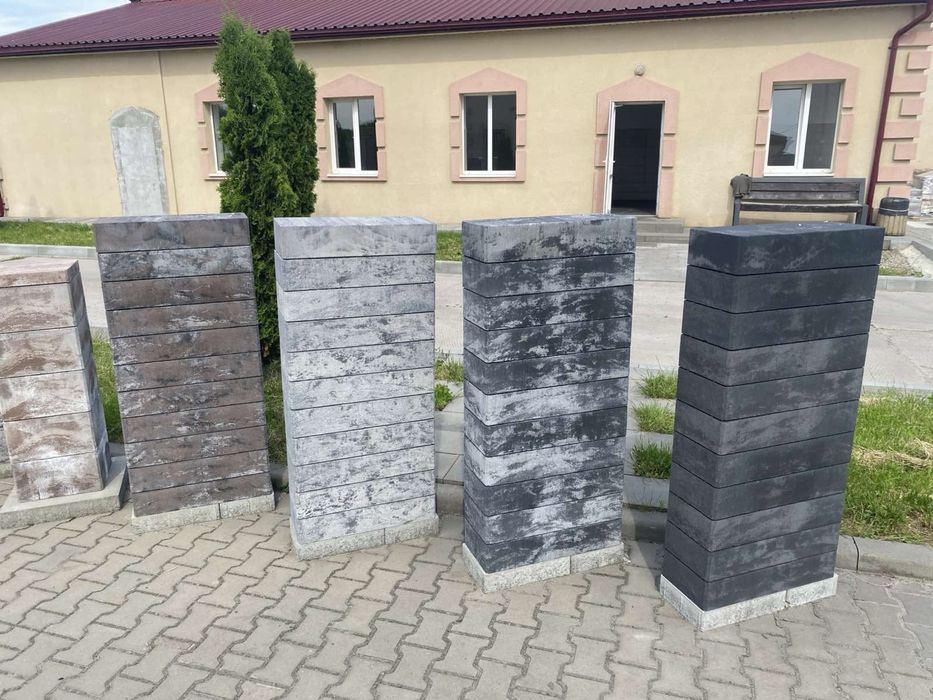 Мегаблок модульний, цегла на паркан, ворота, бруківка