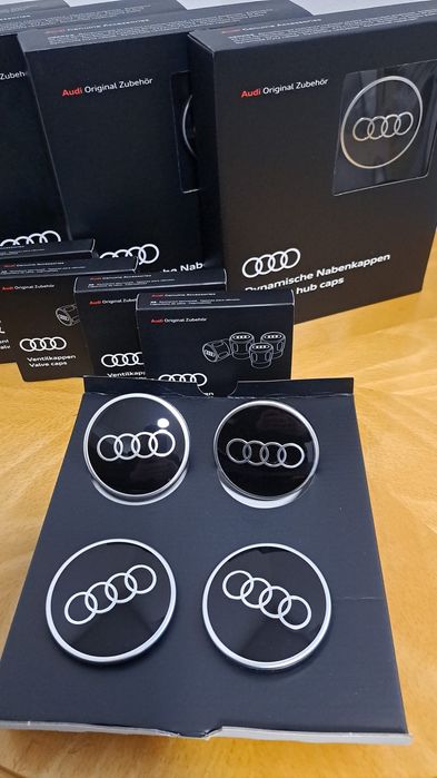 Dekielki Dynamiczne Audi Obrotowe Nakretki 4M8071006A NOWY KOMPLET A3 A4 A5 A6 A7 A8 Q3 Q5 Q7 Q8