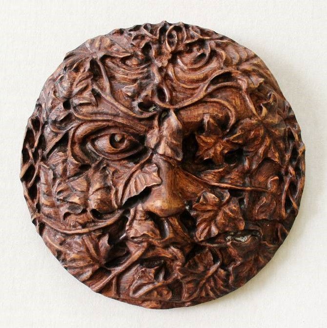 Rzeźba - Głowa liść, Duch lasu, Greenman