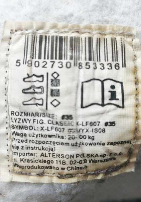 Łyżwy białe figurowe baletki Broyx rozm 35 dł. 22 cm stopa