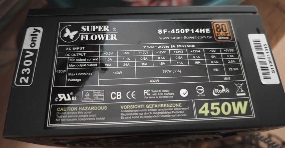 markowy zasilacz ATX do komputera BRONZE 80