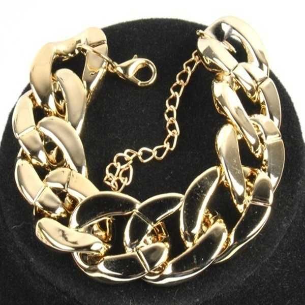 Moda luxuosa pulseira banhada ouro amarelo 18k para mulheres e homens