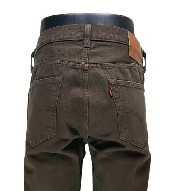 Brązowe męskie jeansy Levi's 501 oryg. skrócone nogawki Levis -W34/L30
