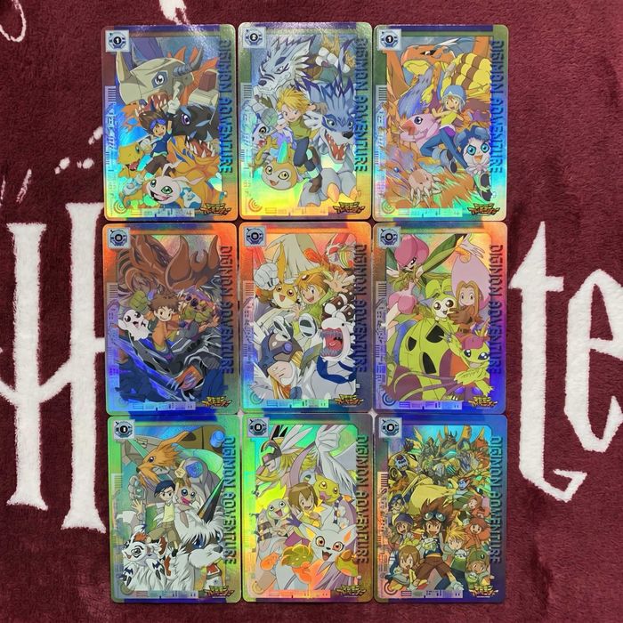 Новий набір holo-карток Digimon Adventure 9 шт 86x59 мм