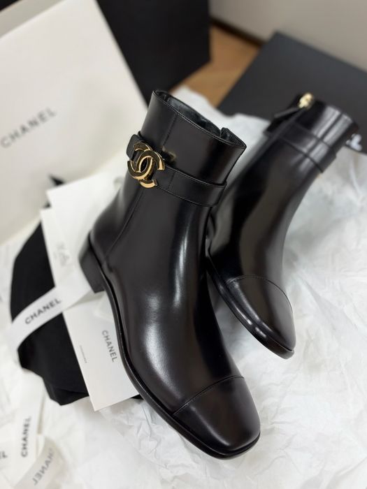 CHANEL® Luksusowe buty CC® ekskluzywne obuwie skórzane botki