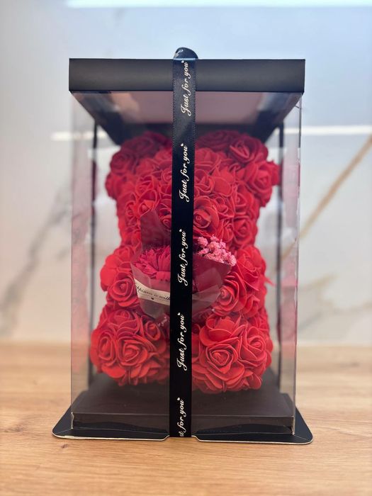 Ведмедик з троянд. Подарунок дівчині, мамі, доньці, бабусі. Мишка роз