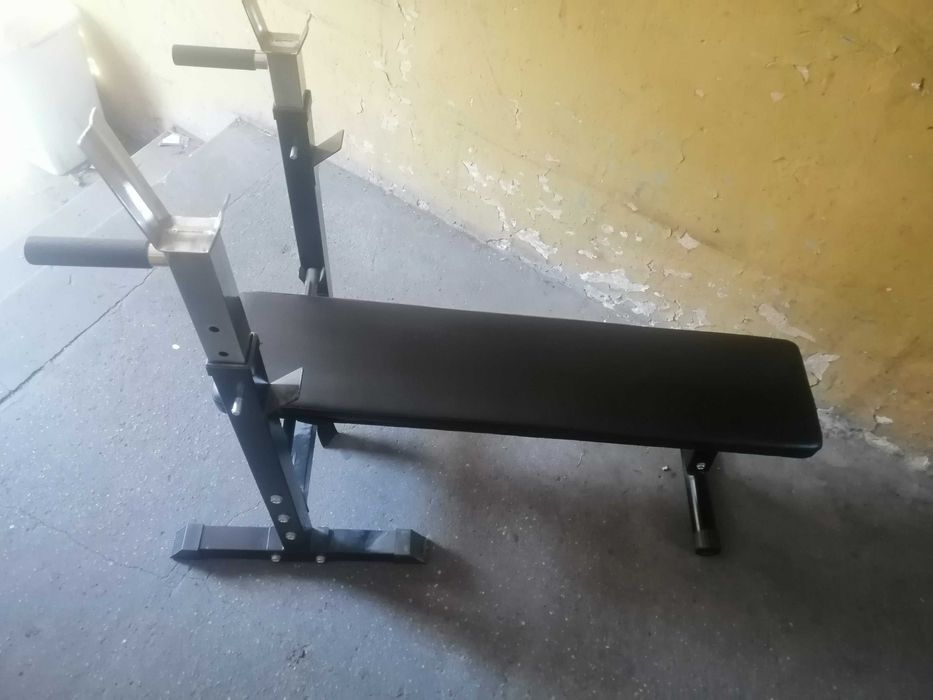 Ławka ławeczka płaska do ćwiczeń składana regulowane stojaki