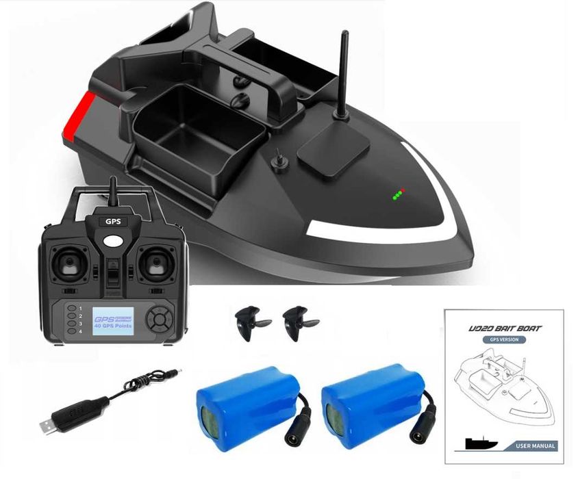 Łódka Zanętowa Flytec V020 GPS Auto Powrót 2X Akumulator 12000Mah