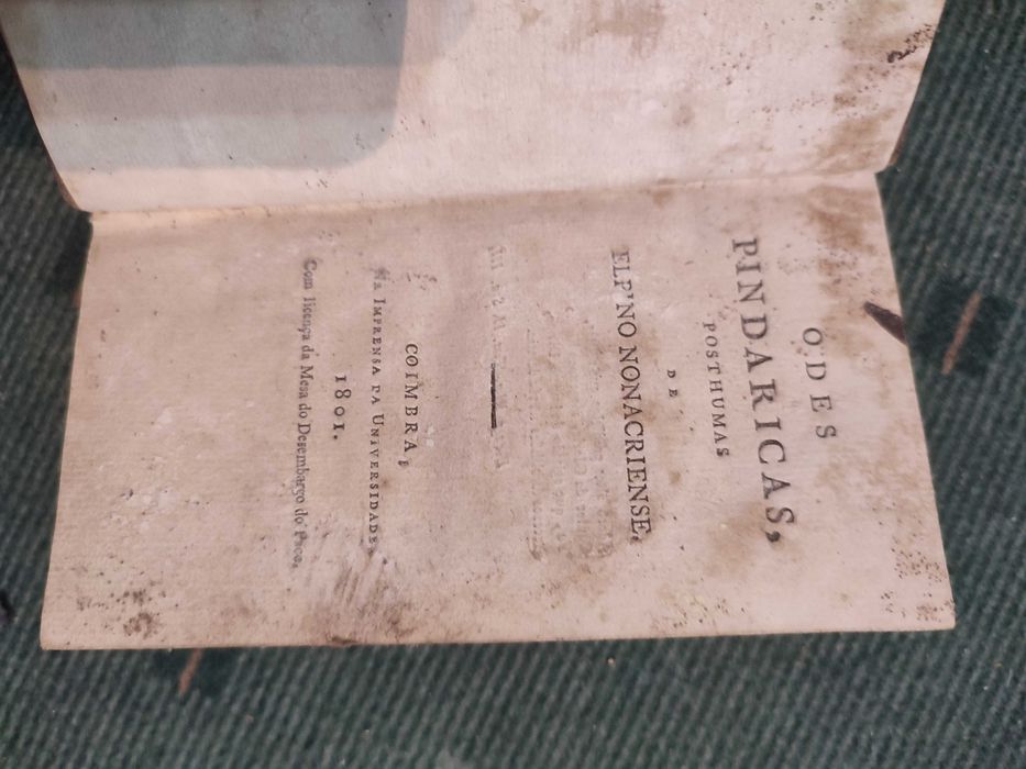Odes Pindaricas Phostumas de Elpino Nonacriense - Coimbra, 1801