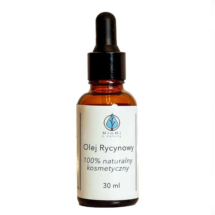 Olej rycynowy 100% naturalny kosmetyczny, z pipetą, 30 ml, włosy skóra