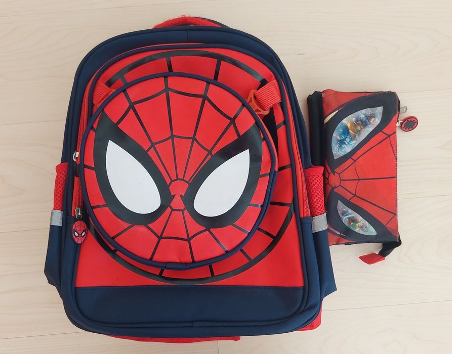 Mochila, lancheira e estojo Homem Aranha Spiderman, conjunto