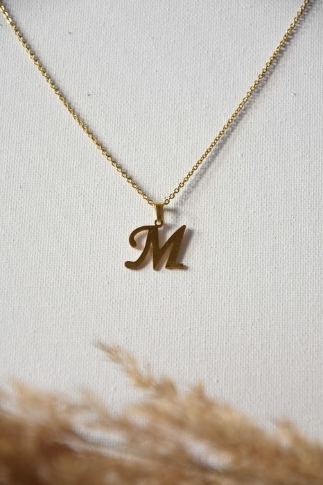 Naszyjnik - Gold M Char - złoty literka M