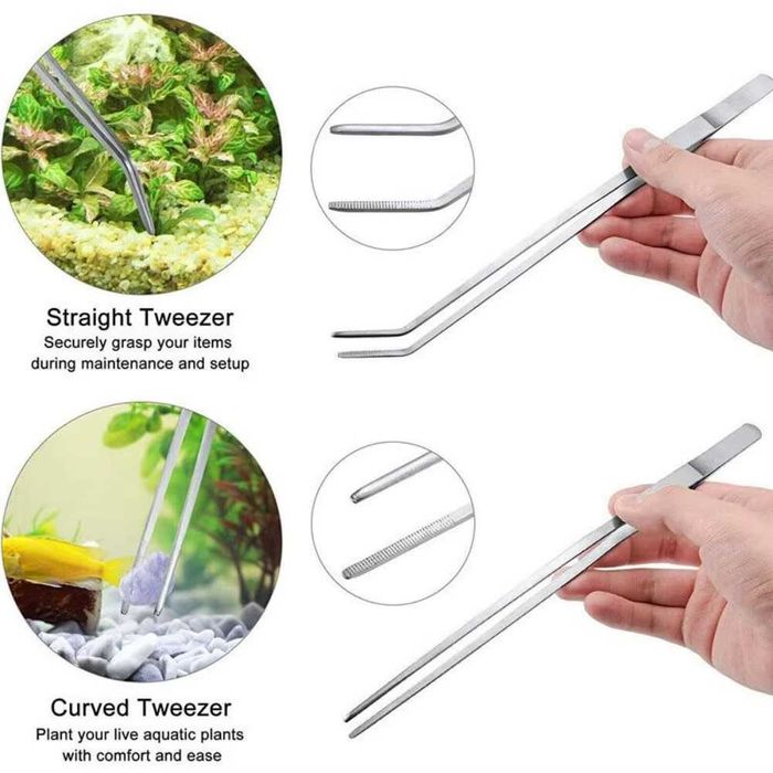 Conj. de utensílios para cuidar das plantas de aquário (Aquascaping)