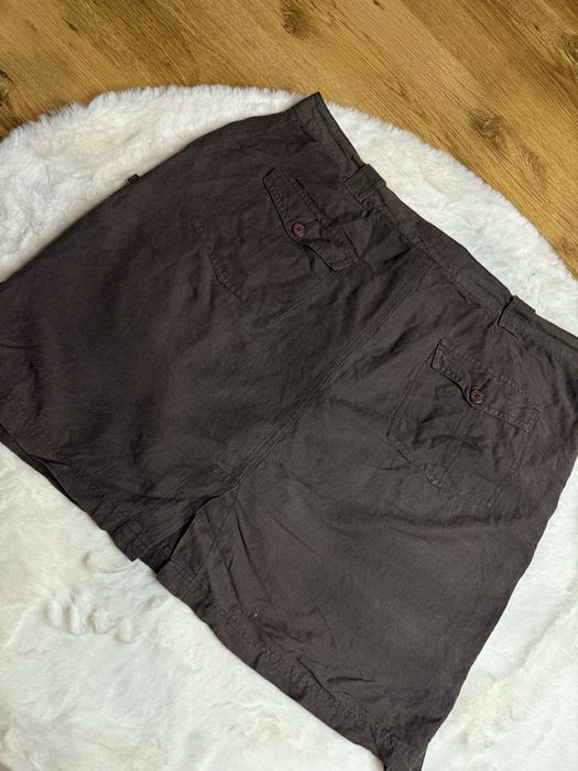 Lniana spódnica krótka spódniczka brązowa