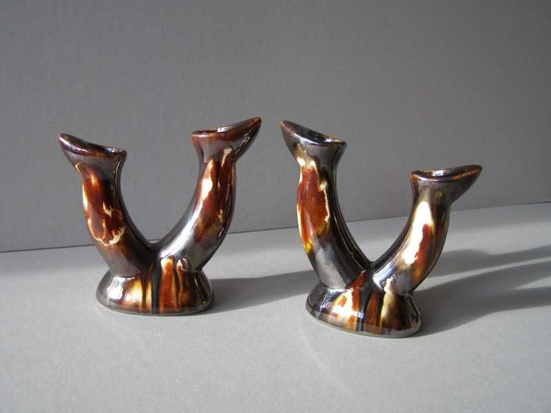 Dwa świeczniki PRL - TECHNOPLASTYKA , Kraków + metka