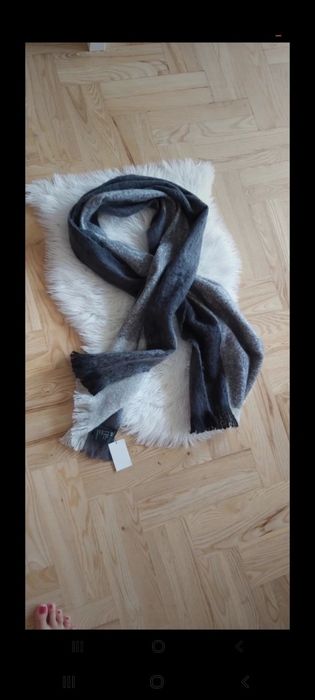 Szal szalik h&m hm szary ciepły narzuta narzutka nowy