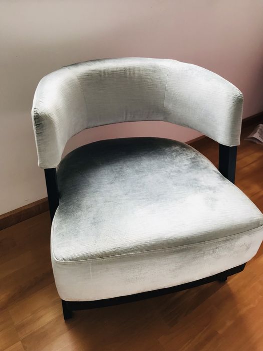 Poltrona / cadeirao veludo  prateado