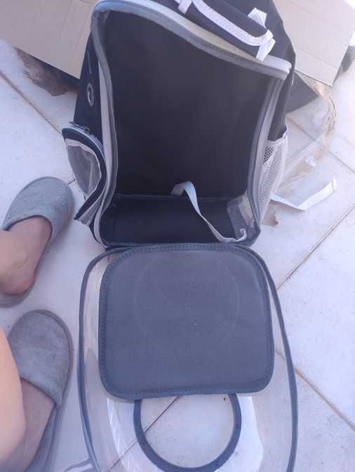 Mochila transportadora transparente gatos e pequenos animais PORTESGRÁ