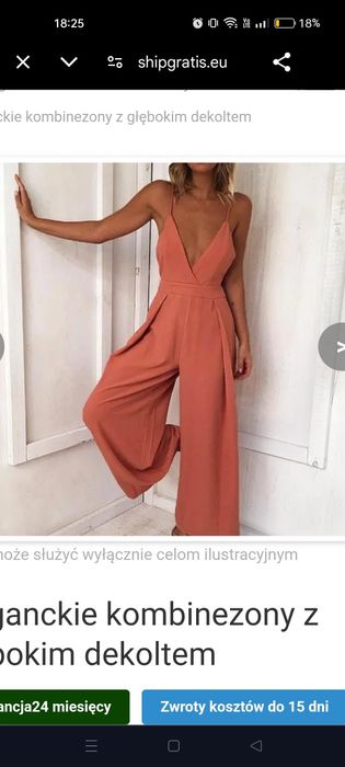 233/ Elegancki kombinezon damski satynowy rozm S