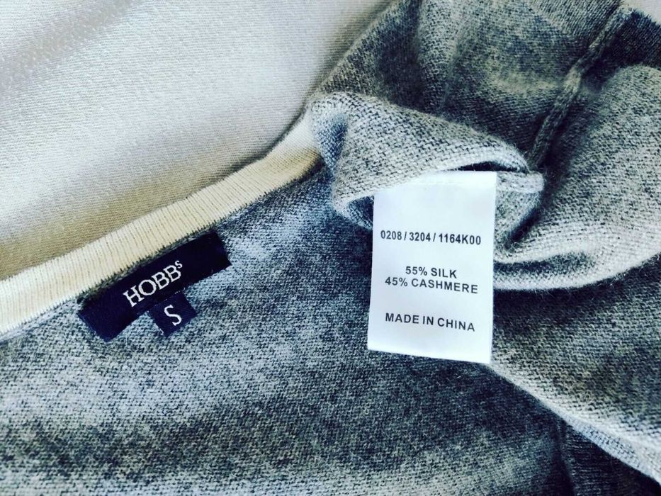 Hobbs Suéter Caxemira Seda Pura Cinza Cashmere Silk Grey Pullover S