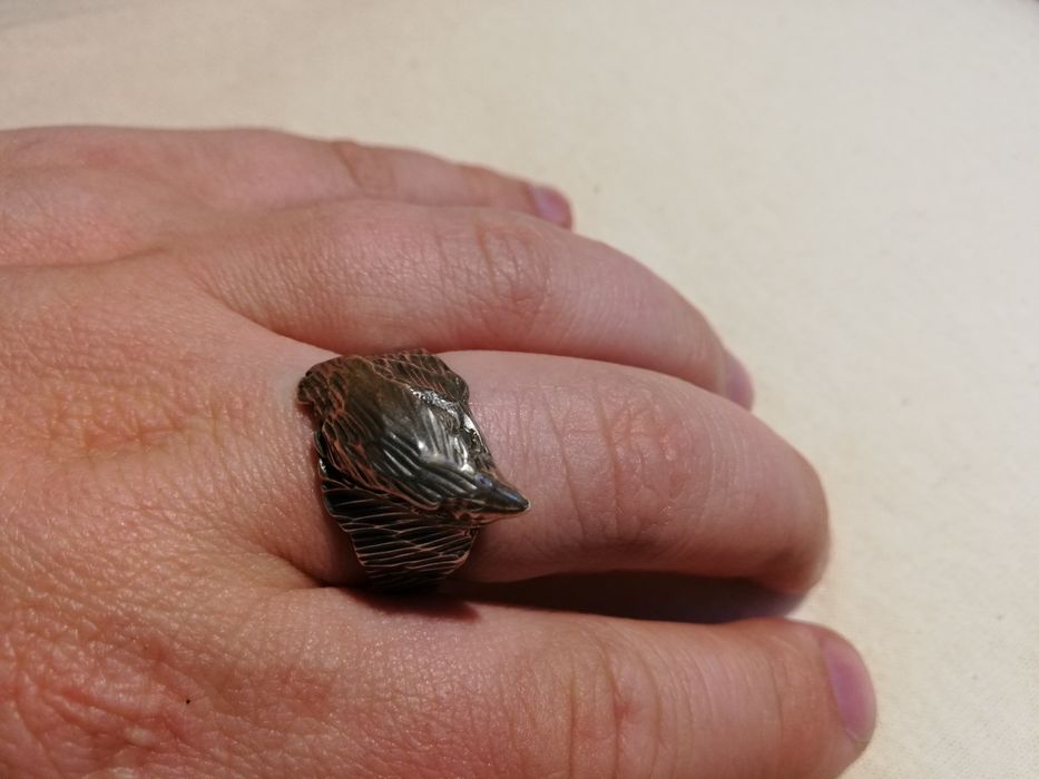 Sygnet srebrny srebro głowa ptaka