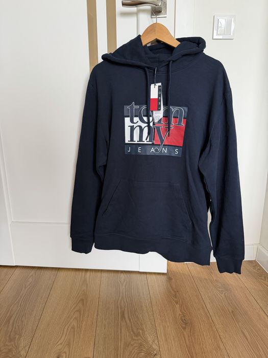 Чоловіча кофта чоловіче худі без флісу томмі tommy hilfiger  xl хл темно синє оригінал