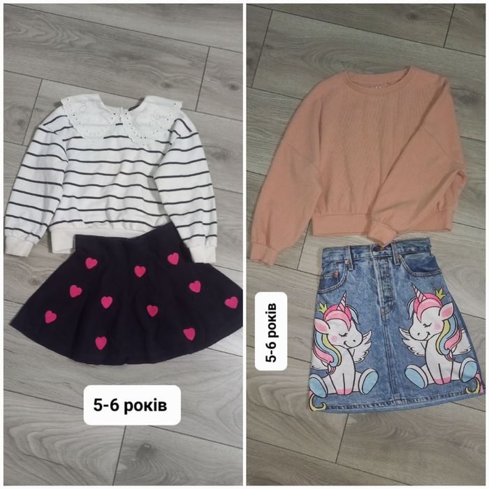 Набір спідничка/спідниця та блузка/кофта/світшот на дівчинку