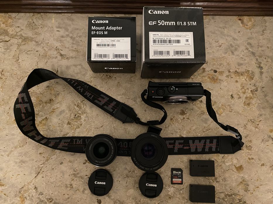 Kit Canon EOS M-100 24mp + acessorios + EF 50mm + Mount