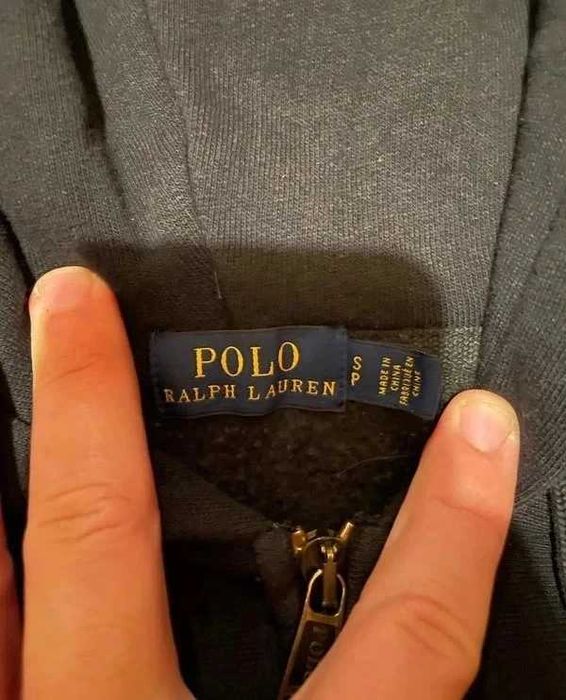 Bluza Zip hoodie Ralph Lauren big logo swoosh basic old money cyber