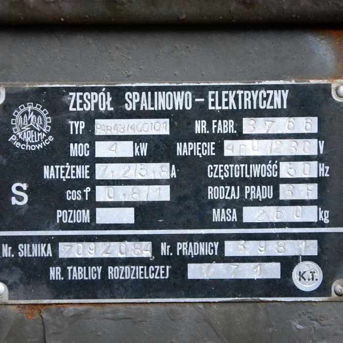 Agregat prądotwórczy 4 kW PAB4 400v/230v