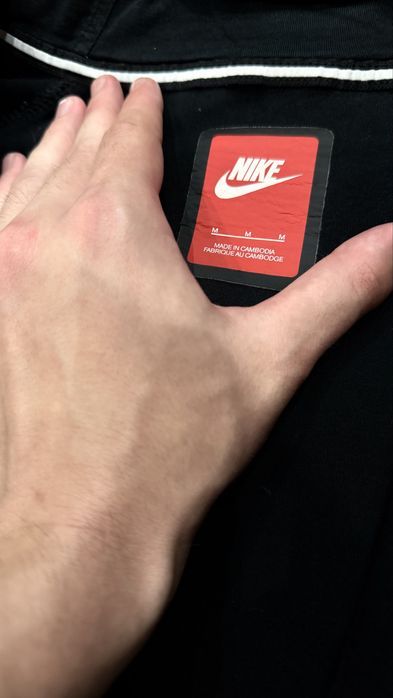 Чорна кофта черная кофта зипка зип худи nike tech fleece найк теч флис оригинал m