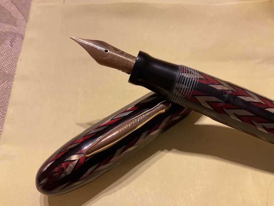 Caneta antiga Conklin Nozac Art Deco de 1930 rara