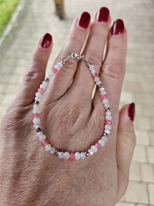 Bransoletka kamienie naturalne Jadeit Agat Hematyt