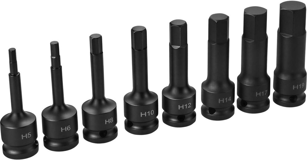 NASADKI UDAROWE imbus HEX IMBUSOWE 1/2" 5-19mm zestaw 8el KD5431