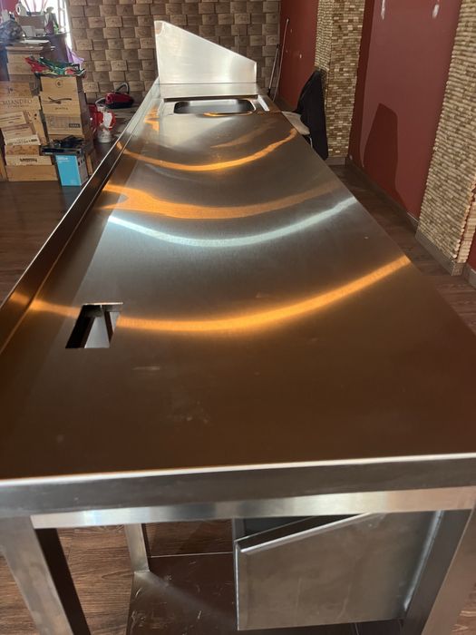 Bancada inox cuba e tulha grande