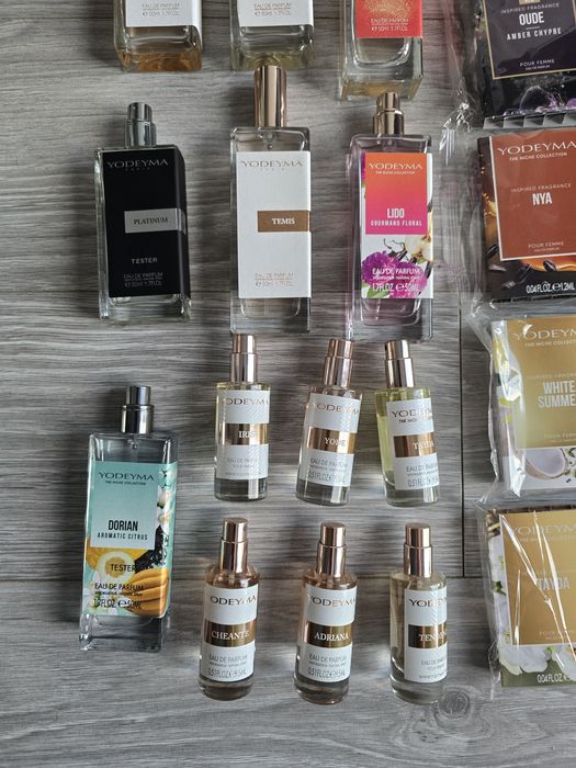 Zestaw perfum damskich i meskich yodeyma lido Dorian platinum tenisa tayda Iris valia  nya lis  cheante power luxor platinum ambrax  boreal oude elet