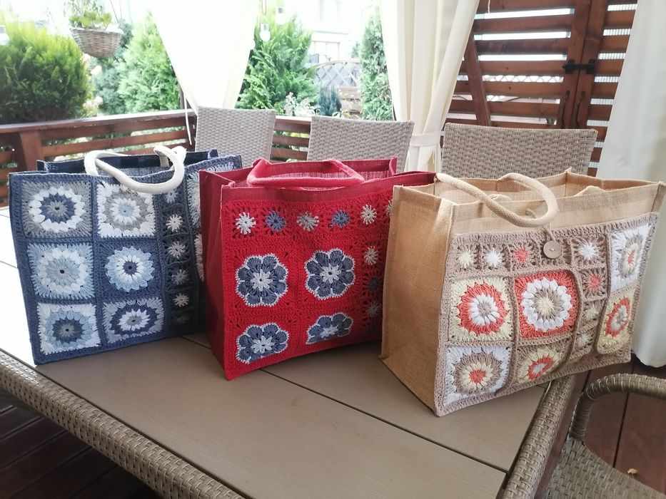 Torba plażowa ręcznie  robiona