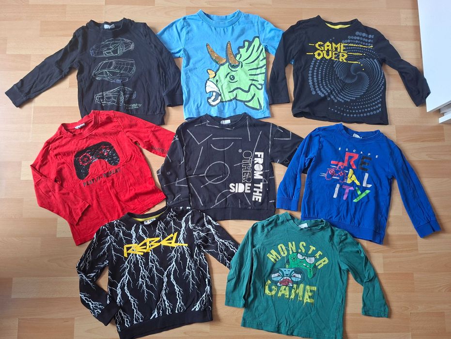 Bluzka chłopięca długi rękaw Coccodrillo r. 110 (8 sztuk)