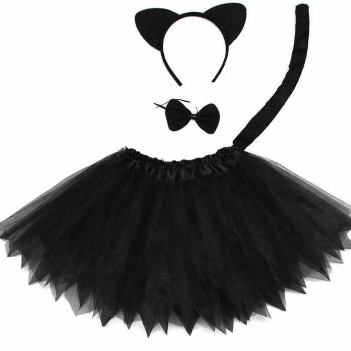 Strój kota uszy spodniczka ogon przebranie na bal