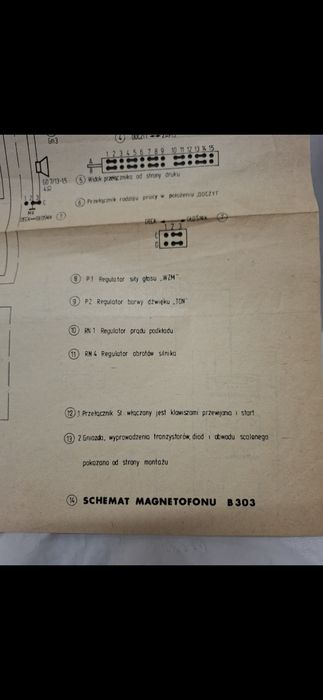 Schemat magnetofonu B 303 prl