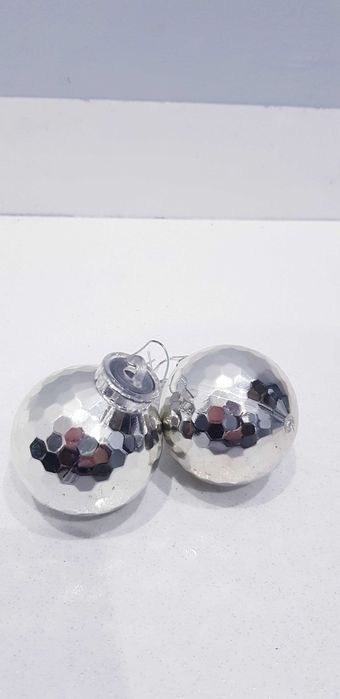 Srebrny zestaw ozdób choinkowych