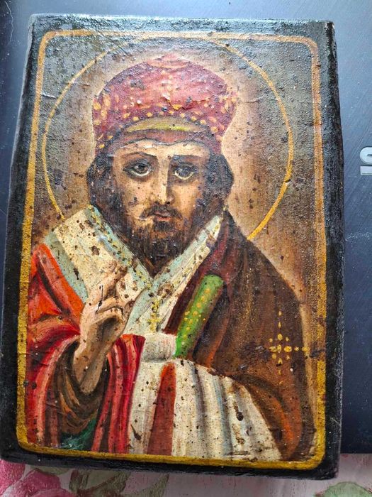 Икона Николай Угодник на доске