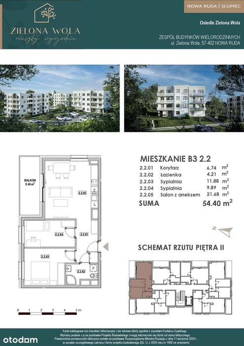 Mieszkanie na sprzedaż, 3 pokoje, 54 m², Nowa Ruda