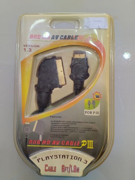 Cabo RGB HD AV para PS3 / PS2 / PS1 – 1,8m