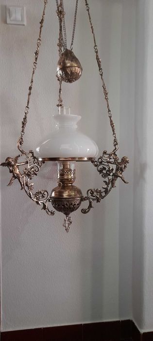 Candeeiro de Tecto antigo Cobre maciço com mais de 50 anos