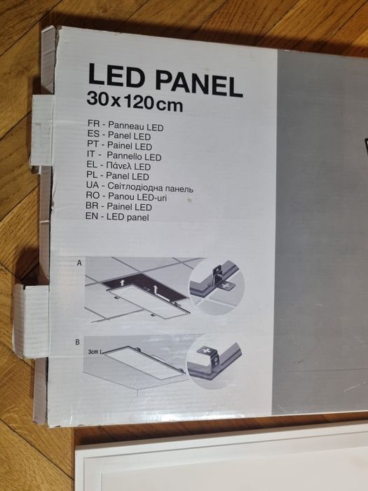Panel LED Lampa Sufitowa Plafon Natynkowy 30x120 cm 28.6W 4350lm