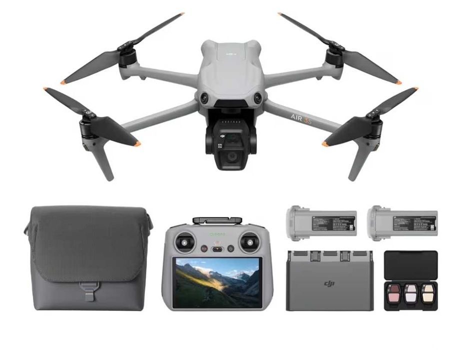 DJI Air 3S Fly More Combo (RC 2) + DJI Care Refresh + Mala Rígida IP67 – Apenas 2 horas de voo
