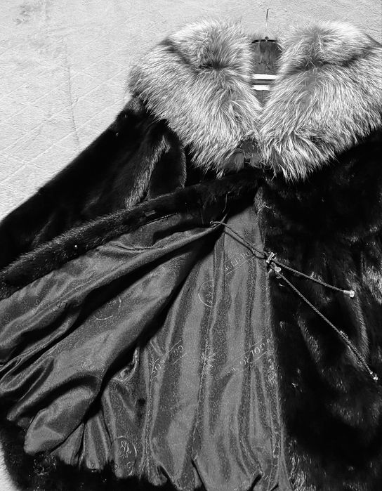 Норковая шуба, шубка, полушубок с капюшоном р. 48